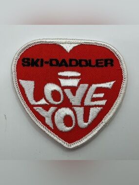 MEN’S ORIGINAL 1970’S NOS SKI-DADDLER SNOWMOBILES I LOVE YOU NOVELTY PATCH